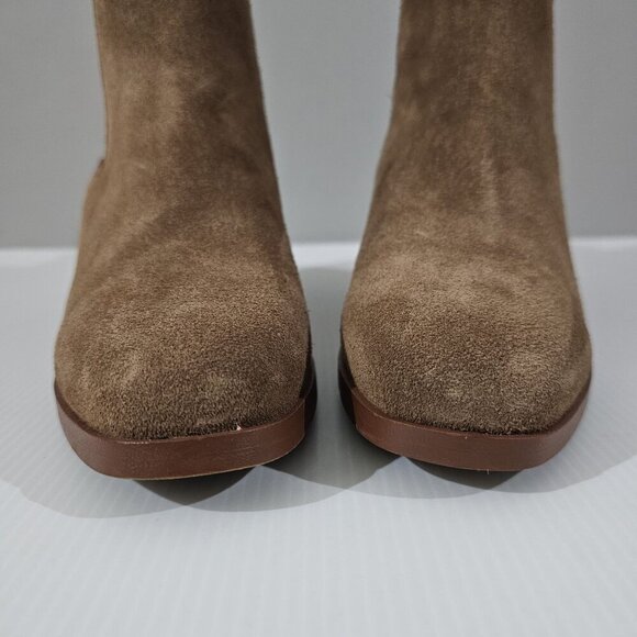 NEW Steve Madden Rhiannon Ankle Boot Womens 9.5 Brown Suede Chelsea Block Heel - Picture 4 of 12